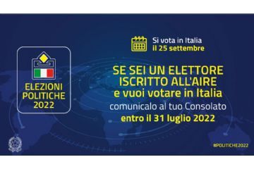 Elezioni politiche 25 settembre 2022: OPZIONE VOTO italiani residenti all&#39;estero (A.I.R.E.)
