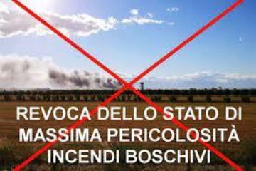 REVOCA - Stato di massima pericolosit&#224; per incendi boschivi dal 18 agosto 2022